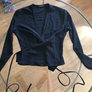 American apparel cross body wrap top